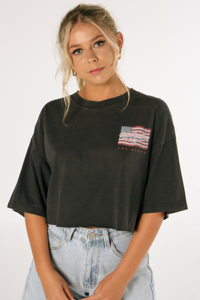 Harley Davidson Cafe Las Vegas Black Crop Tee