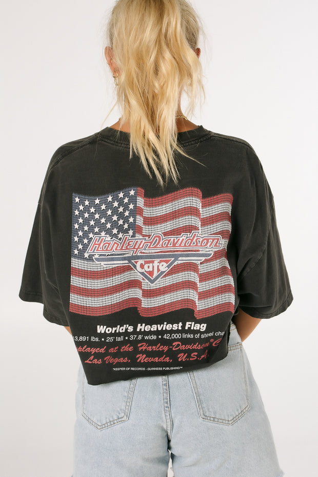 Harley Davidson Cafe Las Vegas Black Crop Tee